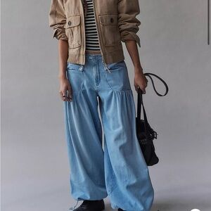 Free People We The Free Lotus Balloon Jeans in Bijou Blue